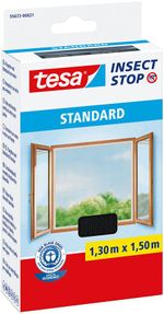 Net tesa® Standard, 130x150 cm, anti-insect and mosquito, for window, anthracite