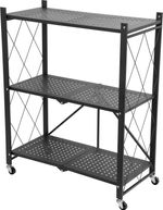 Polc Racks RAW3T, fém, 3 polcos, 0870x720x340 mm, max. 50 kg/polc, hordozható, görgős