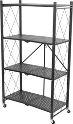 Shelf Racks RAW4T, metal, 4 shelves, 1270x720x340 mm, max. 50 kg/shelf, portable, with castors