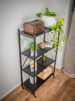 Shelf Racks RAW4T, metal, 4 shelves, 1270x720x340 mm, max. 50 kg/shelf, portable, with castors
