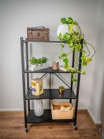 Shelf Racks RAW4T, metal, 4 shelves, 1270x720x340 mm, max. 50 kg/shelf, portable, with castors