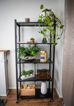 Shelf Racks RAW5T, metal, 5 shelves, 1630x720x340 mm, max. 50 kg/shelf, portable, with castors