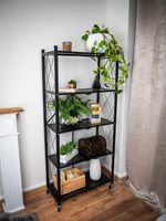 Shelf Racks RAW5T, metal, 5 shelves, 1630x720x340 mm, max. 50 kg/shelf, portable, with castors