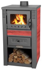Stove Nova Ceramic, 7.5 kW, 120 mm, red