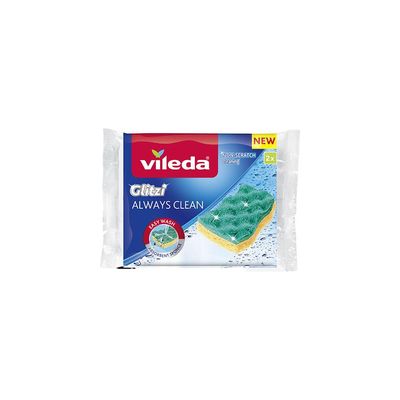 Sponge Vileda Glitzi Always Clean, viscose, for dishes, pack of 2 pcs