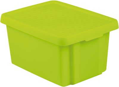 Box Curver® ESSENTIALS 16L, with lid, green, 39x30x21 cm