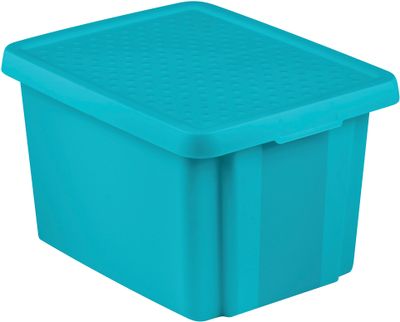 Box Curver® ESSENTIALS 26L, with lid, turquoise, 44x34x27 cm