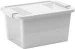 Box fedővel KIS Bi-Box S, 11 liter, fehér, 26x36,5x19 cm