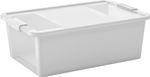 Box fedővel KIS Bi-Box M, 26 liter, fehér, 35x55x19 cm