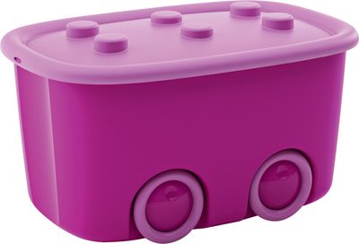Box fedővel KIS Funny L, 46 liter, rózsaszín, 39x58x32 cm