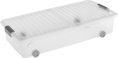Box KIS W Box Underbed L, 35L, transparent, 39x79x17 cm, with lid and wheels