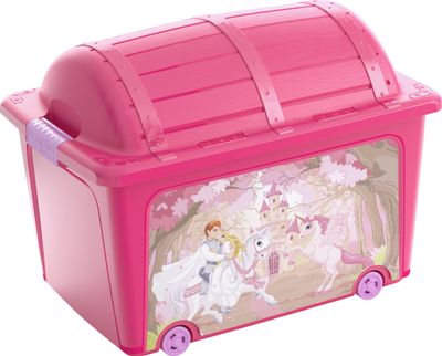 Box KIS W Box Princess, 50L, pink, 39x57x43 cm, with lid and wheels