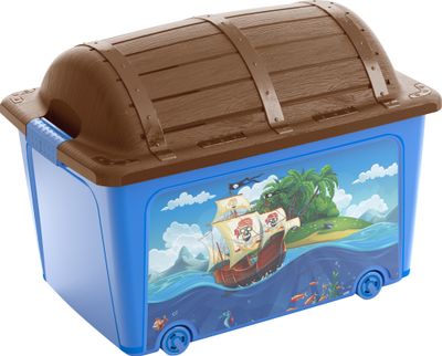 Box KIS W Box Pirate, 50L, blue, 39x57x43 cm, with lid and wheels