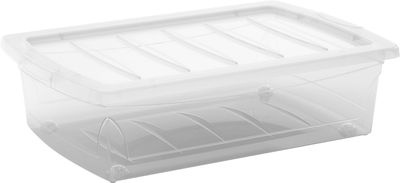 Box KIS Spinning M, 25L, white, 39x59x16 cm, with lid and wheels