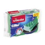 Szivacs Vileda Glitzi Pur Active, konyhai edénymosó szivacs, magas, 2 db-os csomag