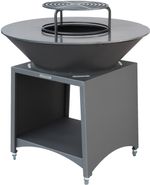 Grill Strend Pro Fiesta, antracit kivitel, acél, 100 cm átmérő, tűzrakóval