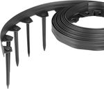 Szegély Strend Pro Garden, gyep, rugalmas, fekete, L-10 m, 4 cm