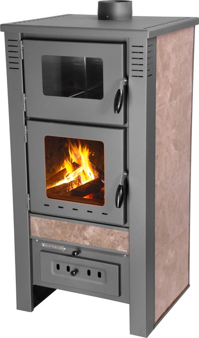 Cserépkályha Pro TAURUS Ceramic, mocca, 12 kW, 120 mm, sütővel