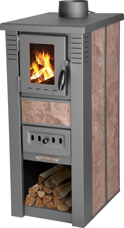 Kályha Pro LAVA Ceramic, mocca, 6,5 kW, 120 mm