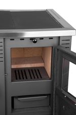 Stove Pro PANONIA Ceramic, 10 kW, grey, left outlet