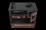 Stove 701-G OMEGA Kuzine, with glass, brown, left outlet