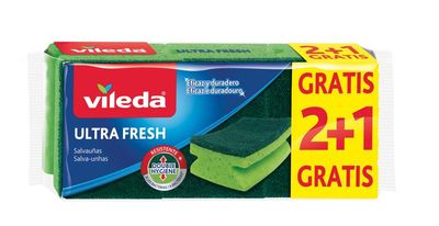 Sponge Vileda Ultra Fresh, for dishes, 2+1 pcs