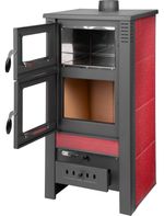 Kachle Pro TAURUS Ceramic, červené, 12 kW, 120 mm, s rúrou na pečenie