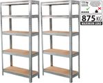 Racks polc, fém, MDF, 5 polc, 1800x900x300 mm, csomag 2db