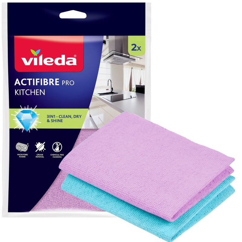 Handrička Vileda Actifibre, mikrovlákno, do kuchyne, bal. 2 ks