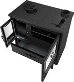 Stove 7040 URUS, 9.0 kW, black, right outlet