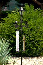 Weather station SWS29, 158 cm, garden rain gauge, thermometer, solar lamp, wind direction