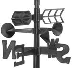 Weather station SWS29, 158 cm, garden rain gauge, thermometer, solar lamp, wind direction