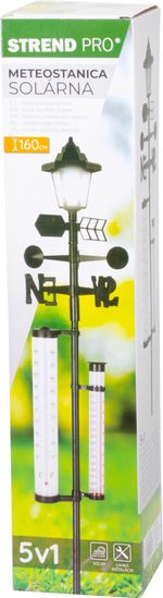 Időjárás állomás SWS29, Solar, 158 cm, esőmérő, hőmérő, napelemes lámpa
