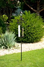 Weather station SWS29, 158 cm, garden rain gauge, thermometer, solar lamp, wind direction