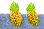 Clips, for beach towels, 12x7x5cm, 2 pcs, pineapples