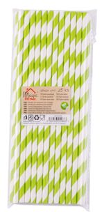 Straw MagicHome Paper ECO, 6x197 mm, green, pack. 25 pcs