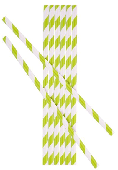 Straw MagicHome Paper ECO, 6x197 mm, green, pack. 25 pcs