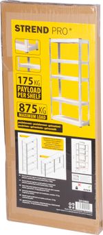 Polc Racks RAT40 MS, fém, MDF, 5 polcos, 1800x900x400 mm, max. 175 kg/polc