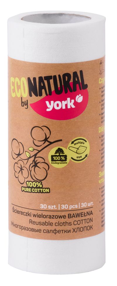 Utierky York ECONATURAL, kuchynské, 100% bavlna, rolka 30 ks
