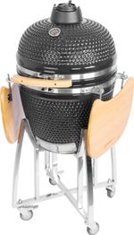 Grill Strend Pro Kamado Egg 21", 46,7 cm átmérő, 91 cm grillmagasság, fekete, 130x73x122 cm