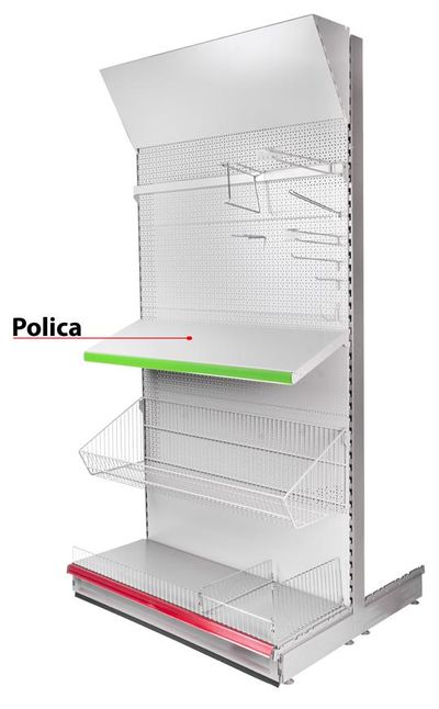 Polc Racks H09, 665x470x0.8 mm, *S* tartókkal, max. 100 kg