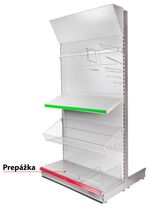 Válaszfal Racks H30 665x100 mm, Cr, első *S*, szürke