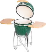 Grill Strend Pro Kamado Egg 21", 46,7 cm átmérő, 91 cm grillmagasság, zöld, 130x73x122 cm