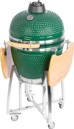 Grill Strend Pro Kamado Egg 21", 46,7 cm átmérő, 91 cm grillmagasság, zöld, 130x73x122 cm