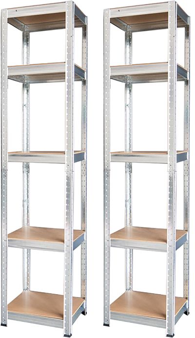 Regál Racks, kovový, MDF, 5 políc, 1800x400x400 mm, bal. 2ks