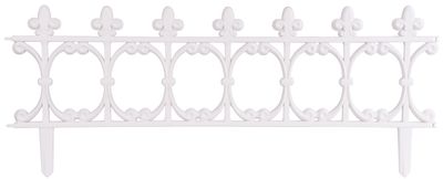 Kerítés Gardens F755, 87 x 34 cm, műanyag, fehér, mini dekoratív kerítés, csomag. 4 db