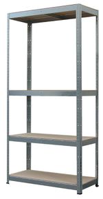 Polc Racks, fém, MDF, 4 polcos, 750x300x1500 mm, max. 150 kg/polc