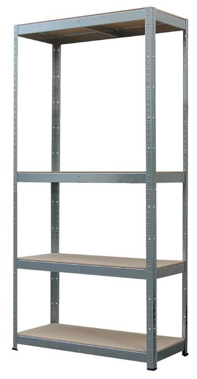 Regál Racks, kovový, MDF, 4 police, 750x300x1500 mm, max. 150 kg/polica