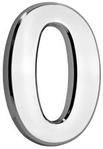 House number MagicHome "0", with adhesive tape, silver, descriptive, 70x100 mm, ABS