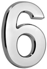 House number MagicHome "6", with adhesive tape, silver, descriptive, 70x100 mm, ABS